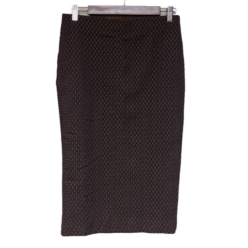 Ann Taylor Women's Pencil Purple Textured Lined Dot Pattern Size 6 NEW Office